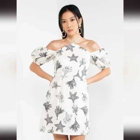 Never Fully dressed Dresses & Skirts - Never Fully Dressed White Reef Rocco Curve Cotton Halter Mini Dress Sz 20 NWT